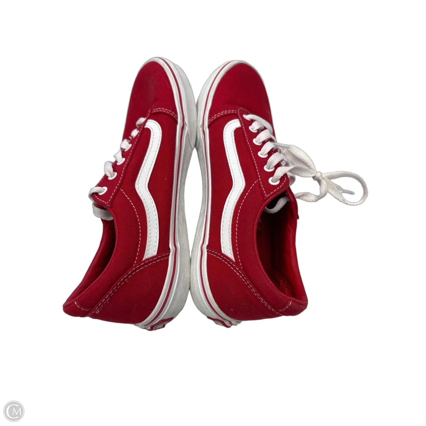 Shoes Sneakers By Vans In Red & White, Size: 5.5