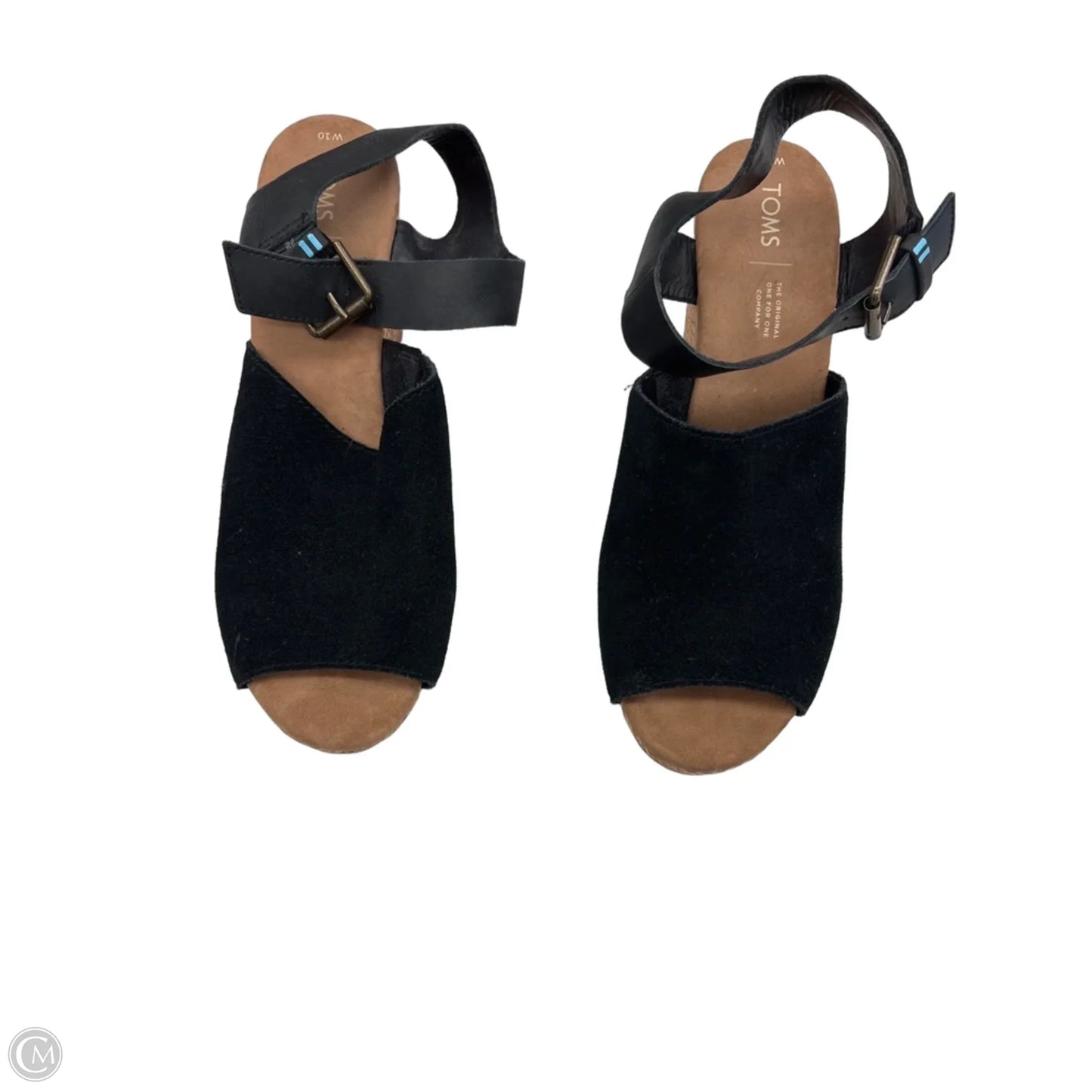 Sandals Heels Wedge By Toms In Black, Size: 10