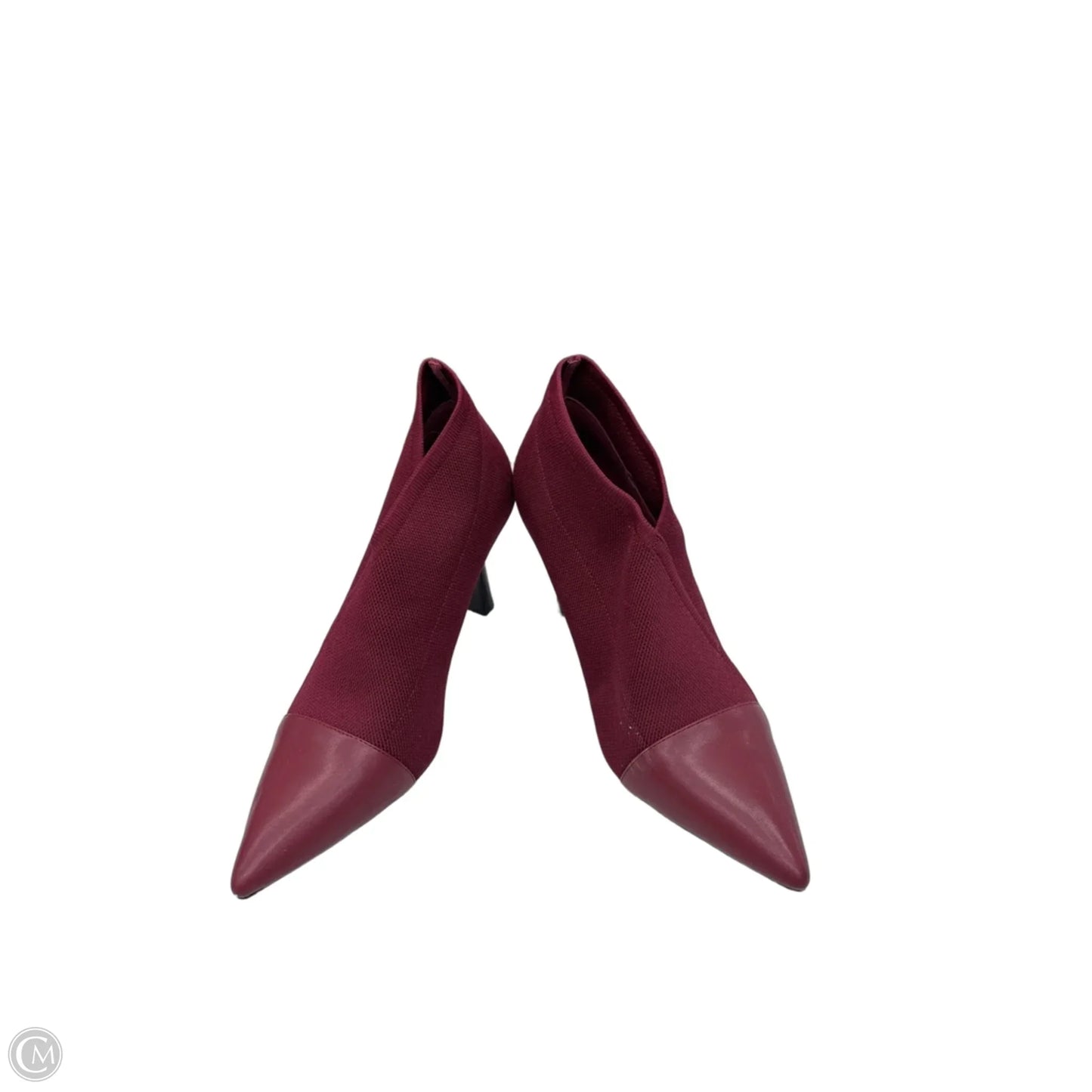 Boots Ankle Heels By Clothes Mentor In Maroon, Size: 8.5