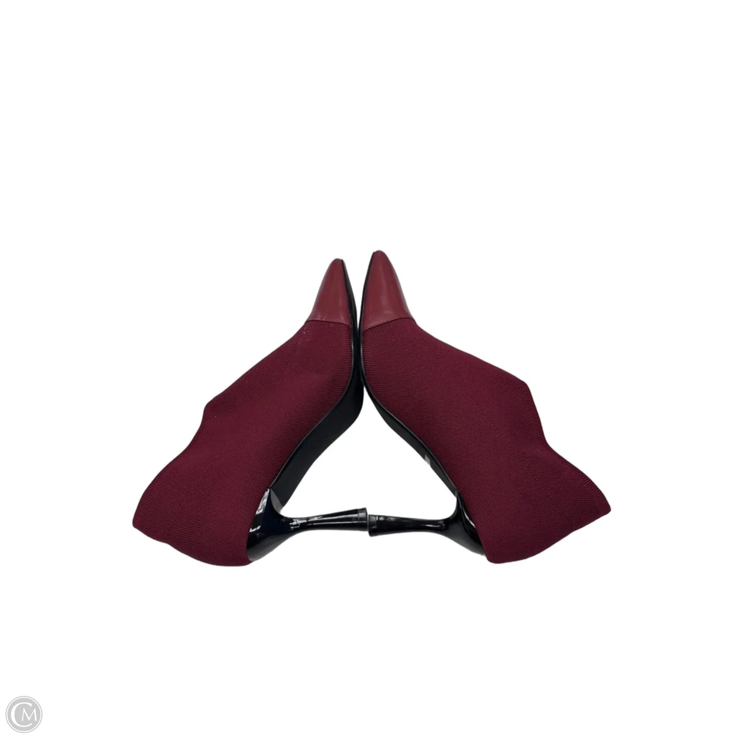Boots Ankle Heels By Clothes Mentor In Maroon, Size: 8.5