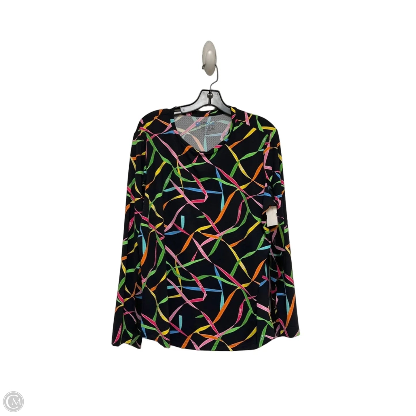 Athletic Top Long Sleeve Crewneck By Ibkul In Black & Pink, Size: Xxl