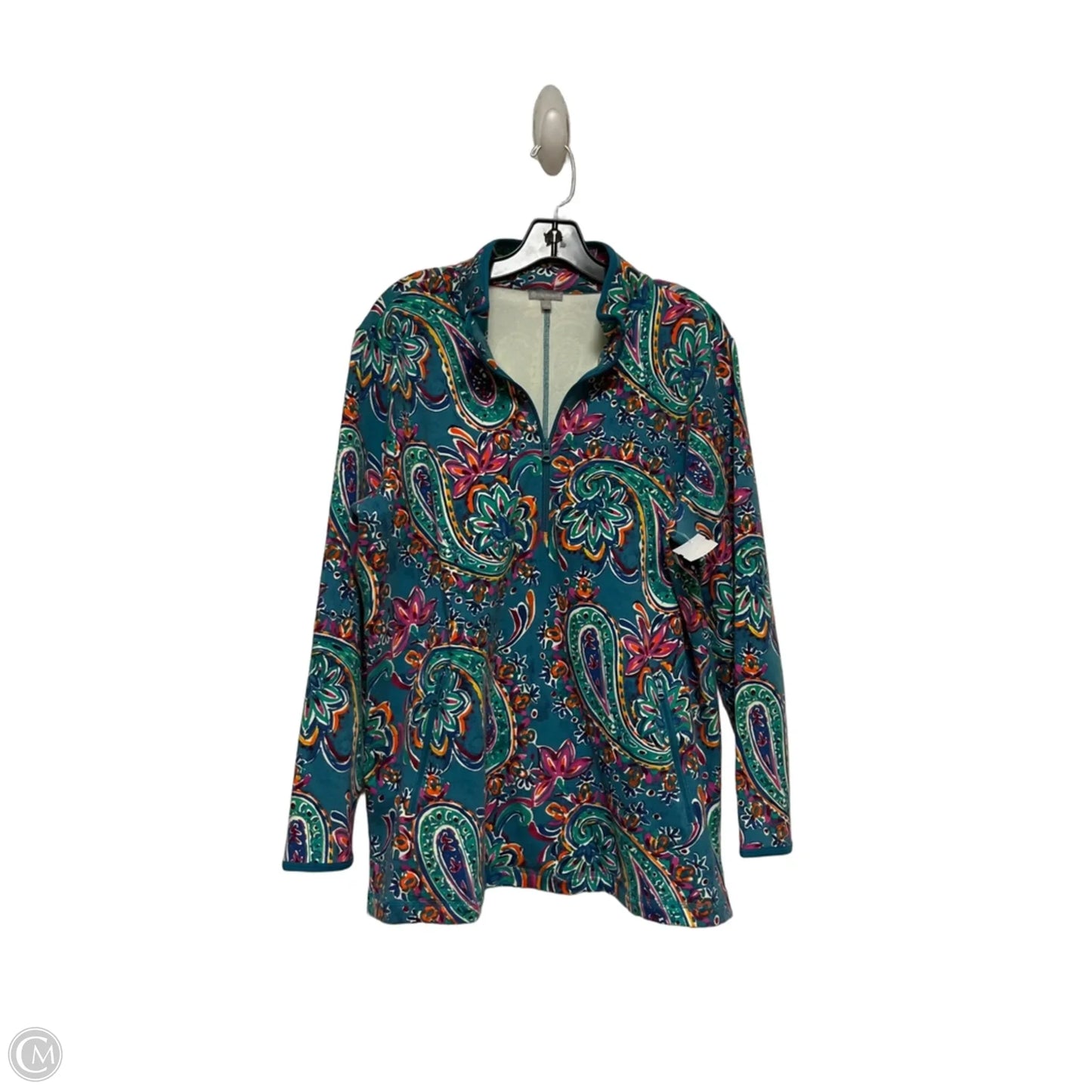 Athletic Jacket By Talbots In Paisley Print, Size: Xl
