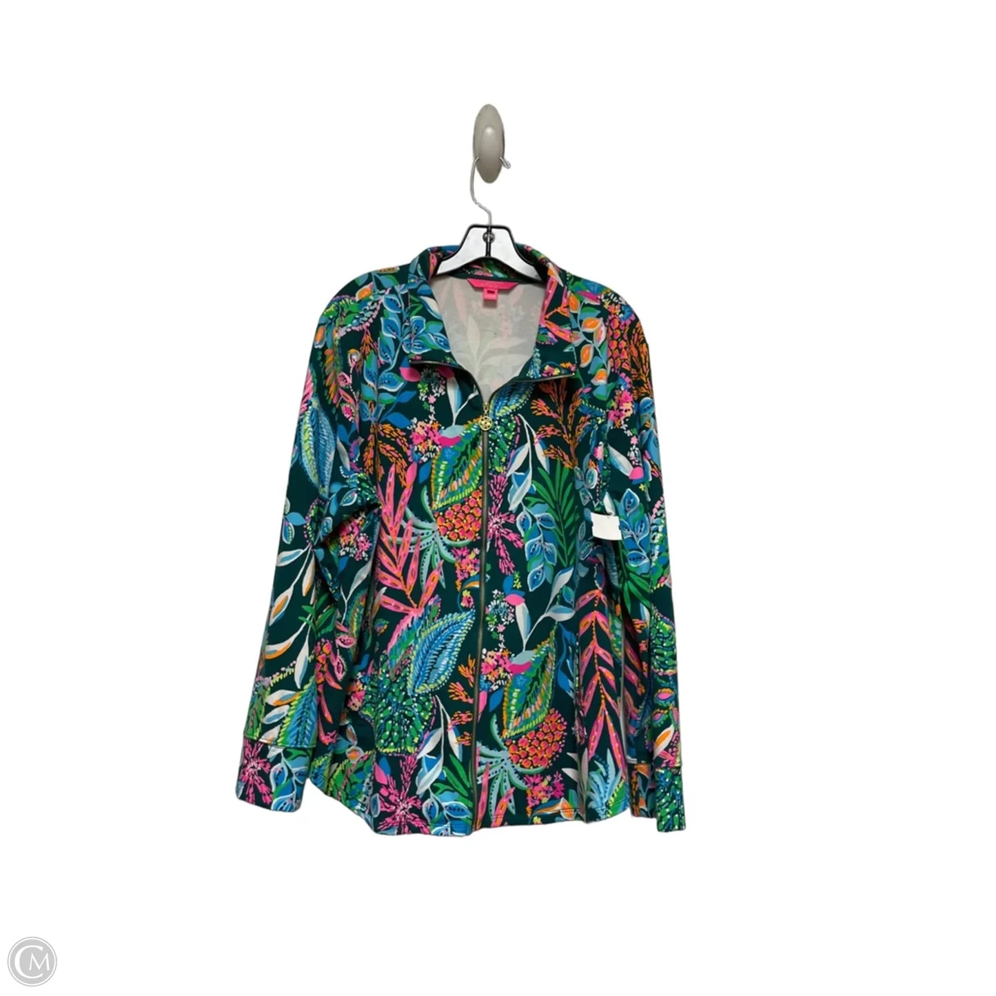 Jacket Designer By Lilly Pulitzer In Green & Orange, Size: 2x