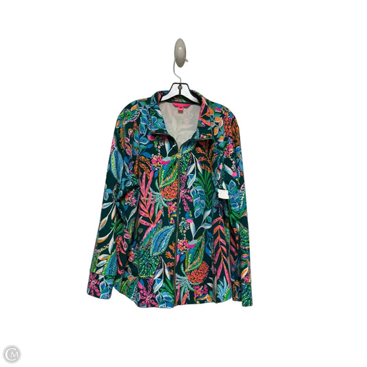 Jacket Designer By Lilly Pulitzer In Green & Orange, Size: 2x