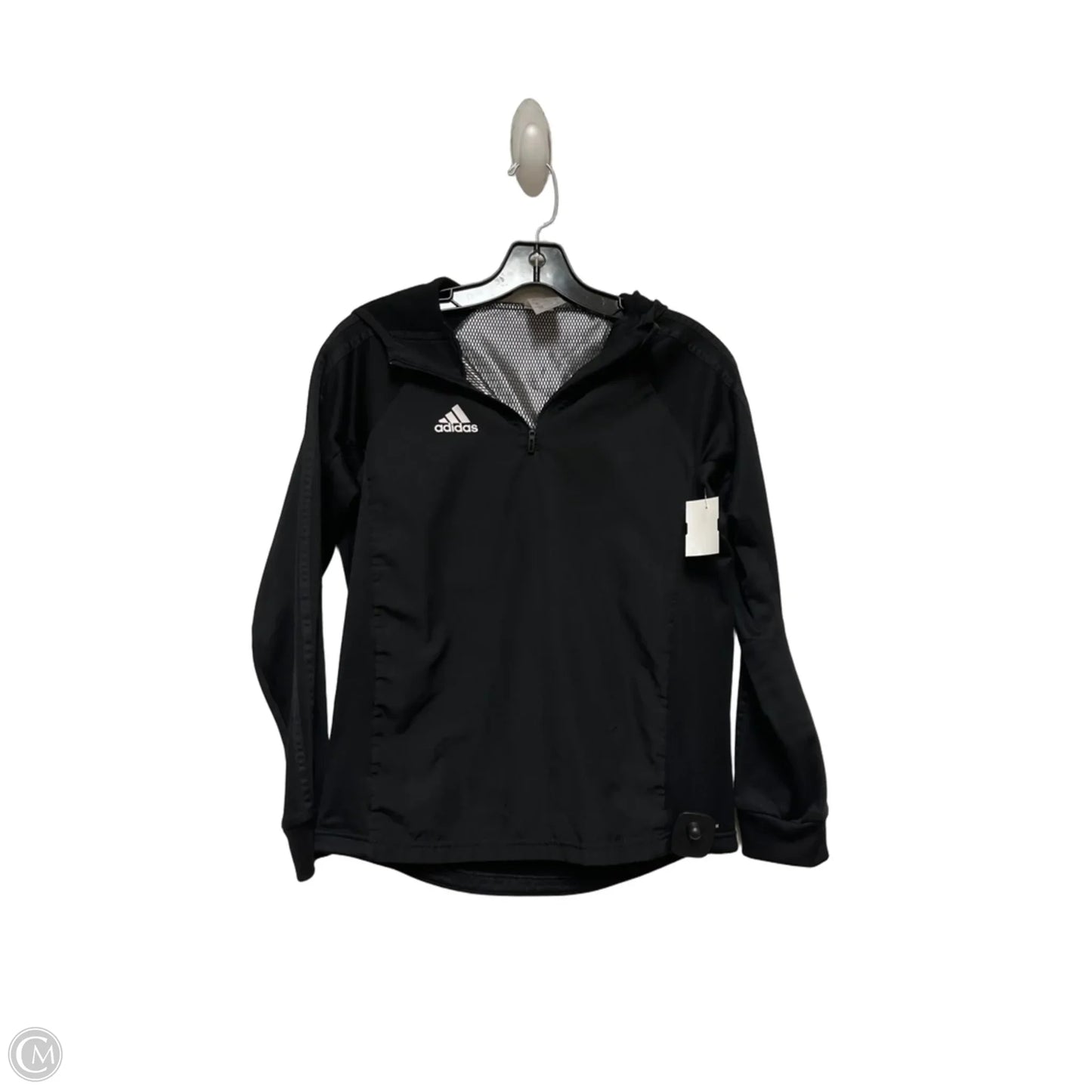 Athletic Jacket By Adidas In Black & White, Size: M