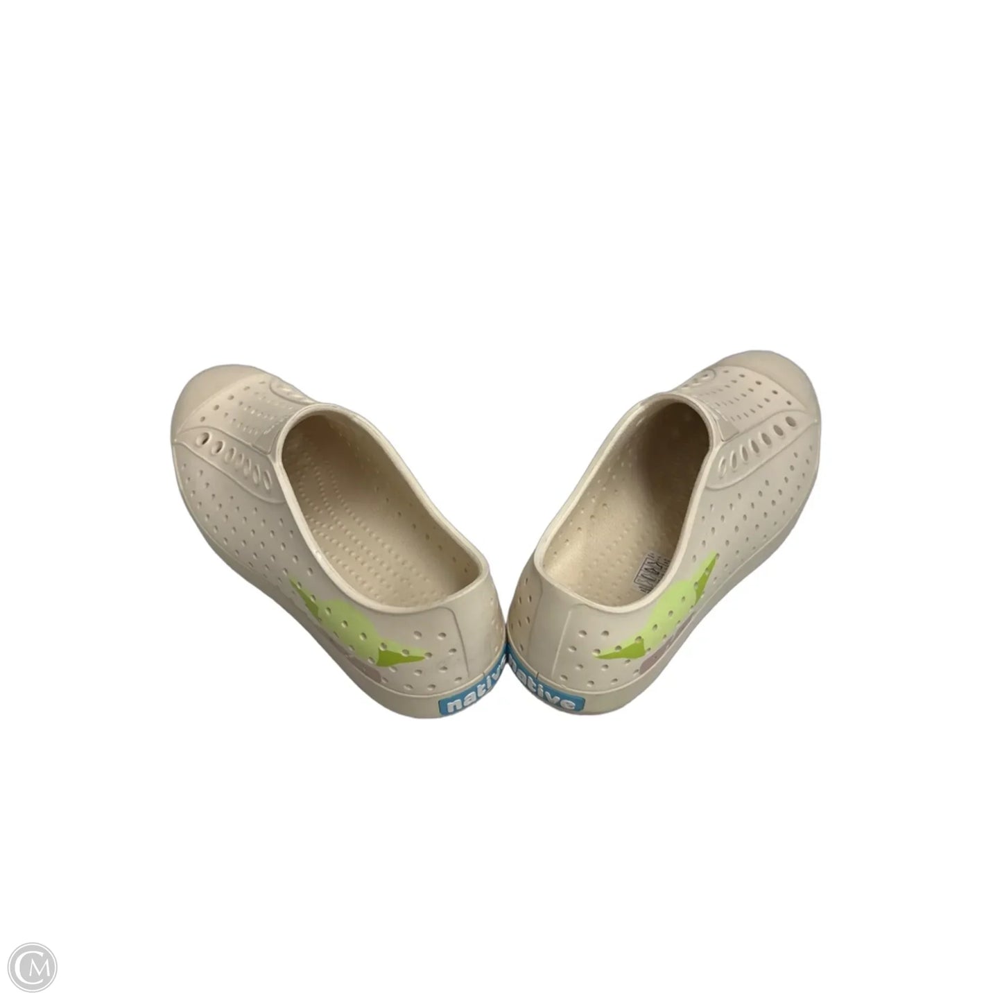 Shoes Flats By Clothes Mentor In Cream & Green, Size: 9