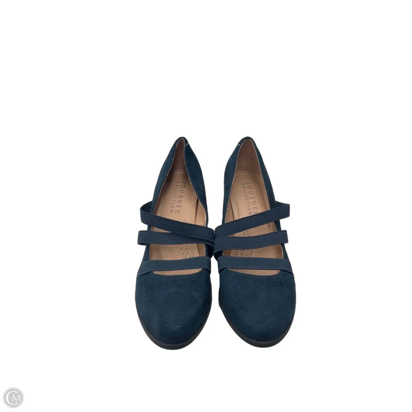 Shoes Heels Block By Journee In Navy, Size: 9