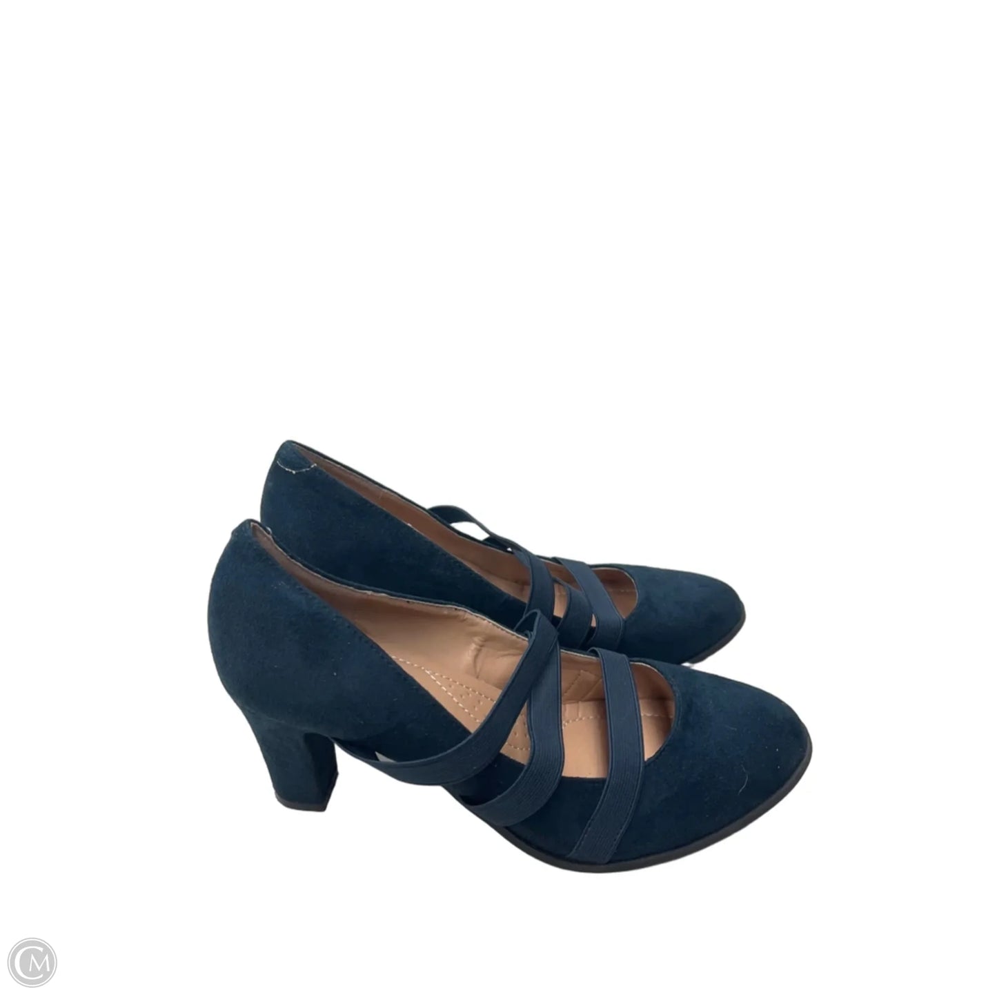 Shoes Heels Block By Journee In Navy, Size: 9
