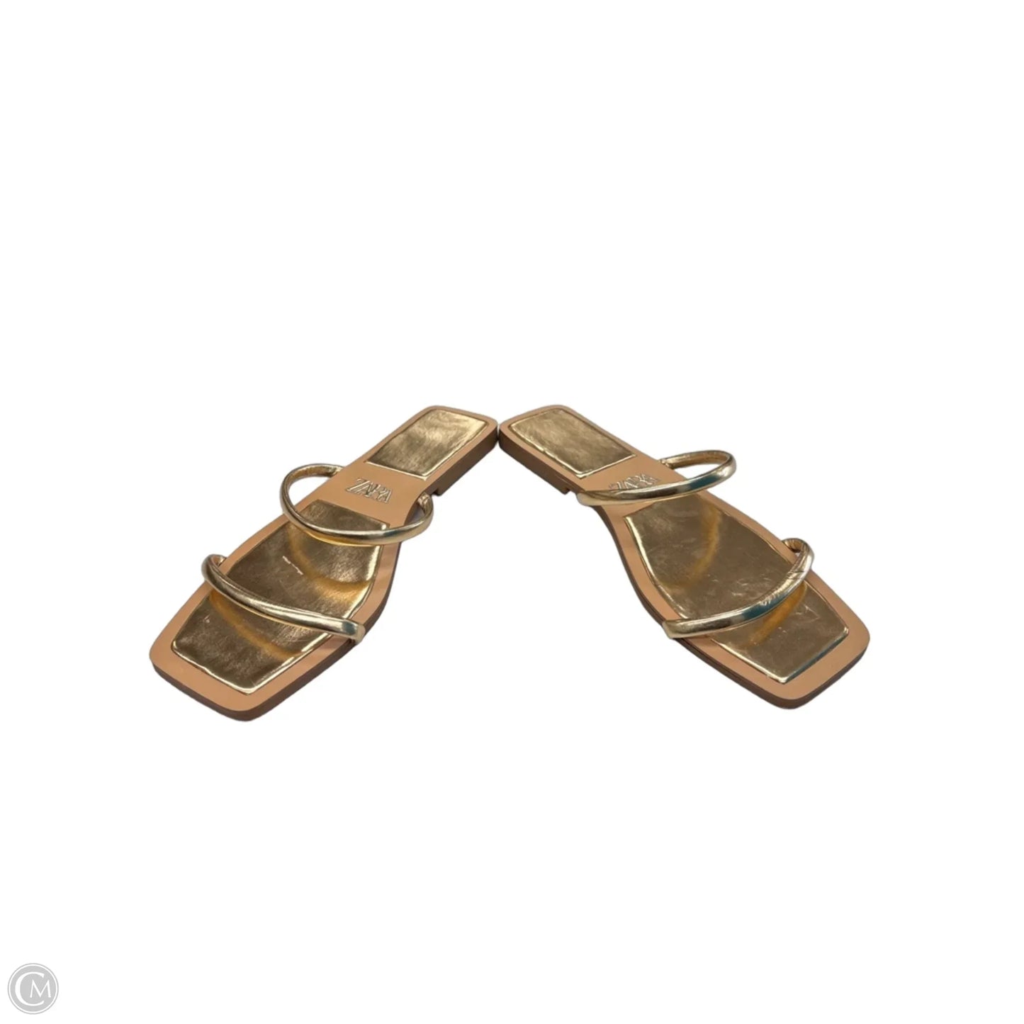 Sandals Flats By Zara In Gold, Size: 7.5