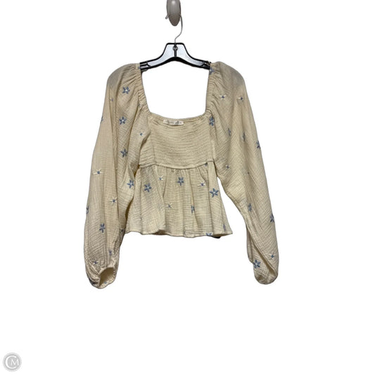 Top Long Sleeve By Altard State In Blue & Cream, Size: S
