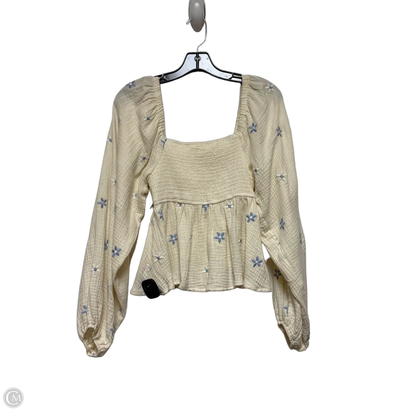 Top Long Sleeve By Altard State In Blue & Cream, Size: S