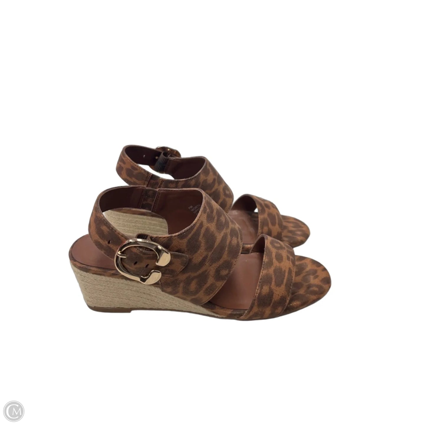 Sandals Heels Wedge By Aerosoles In Animal Print, Size: 7