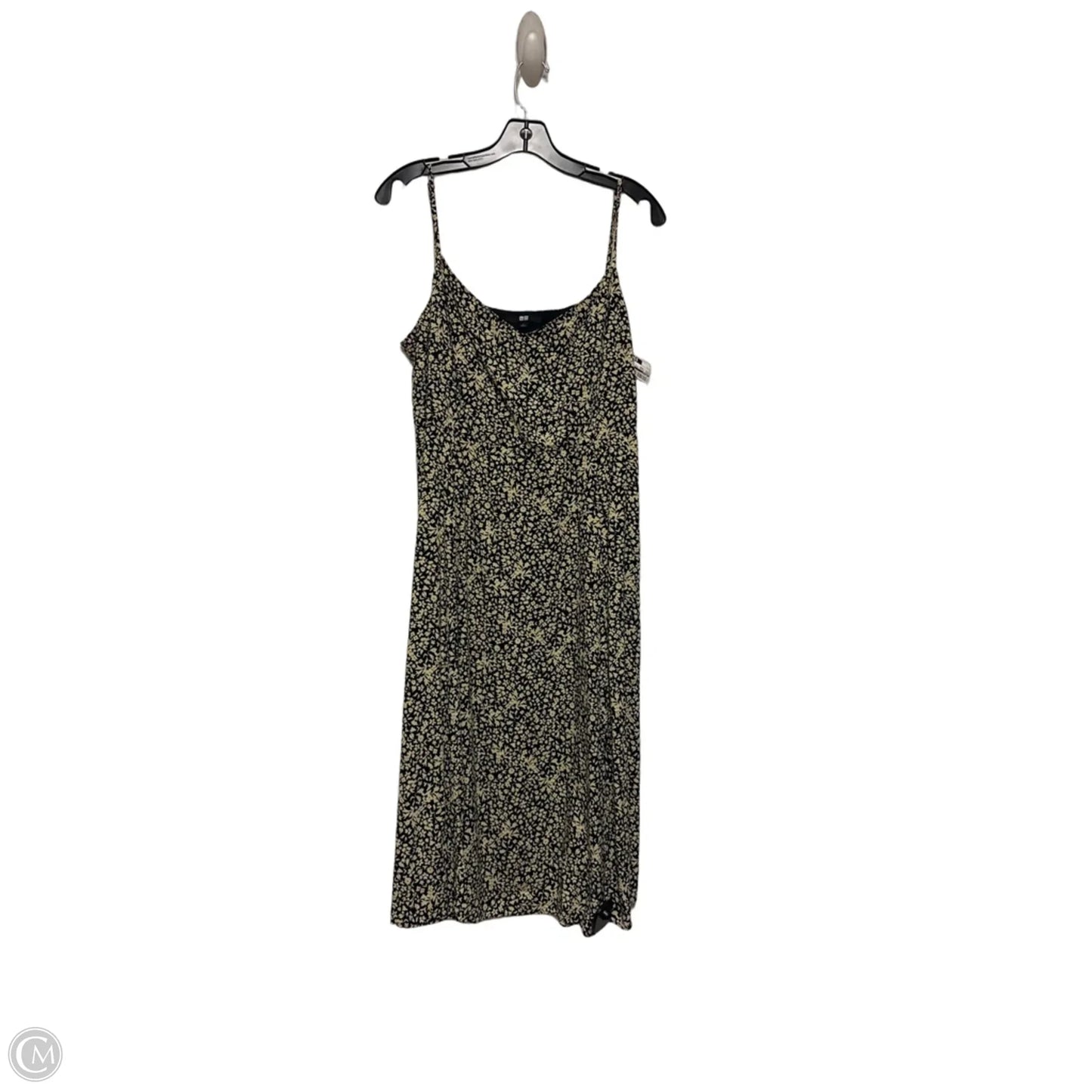 Dress Casual Midi By Uniqlo In Black & Cream, Size: L