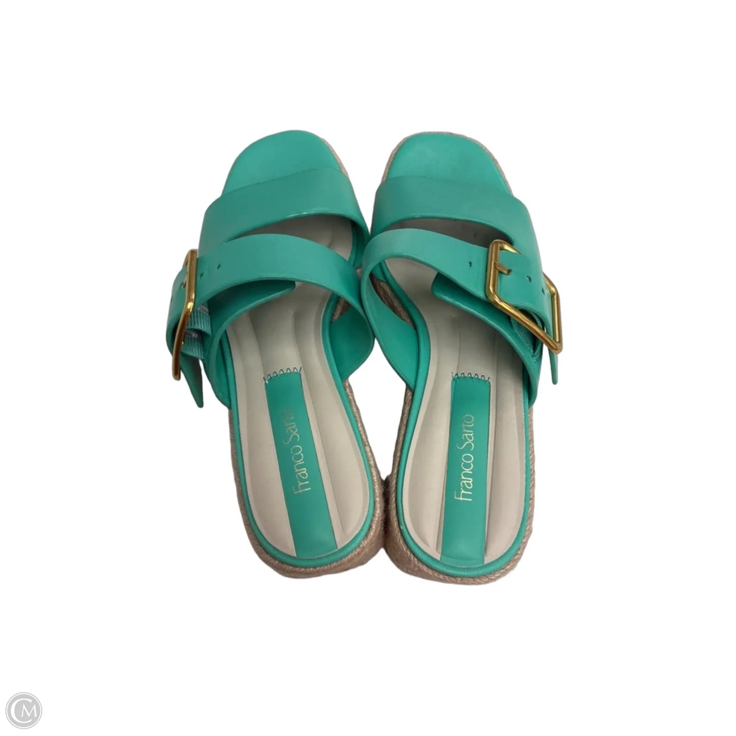 Sandals Heels Wedge By Franco Sarto In Aqua, Size: 7