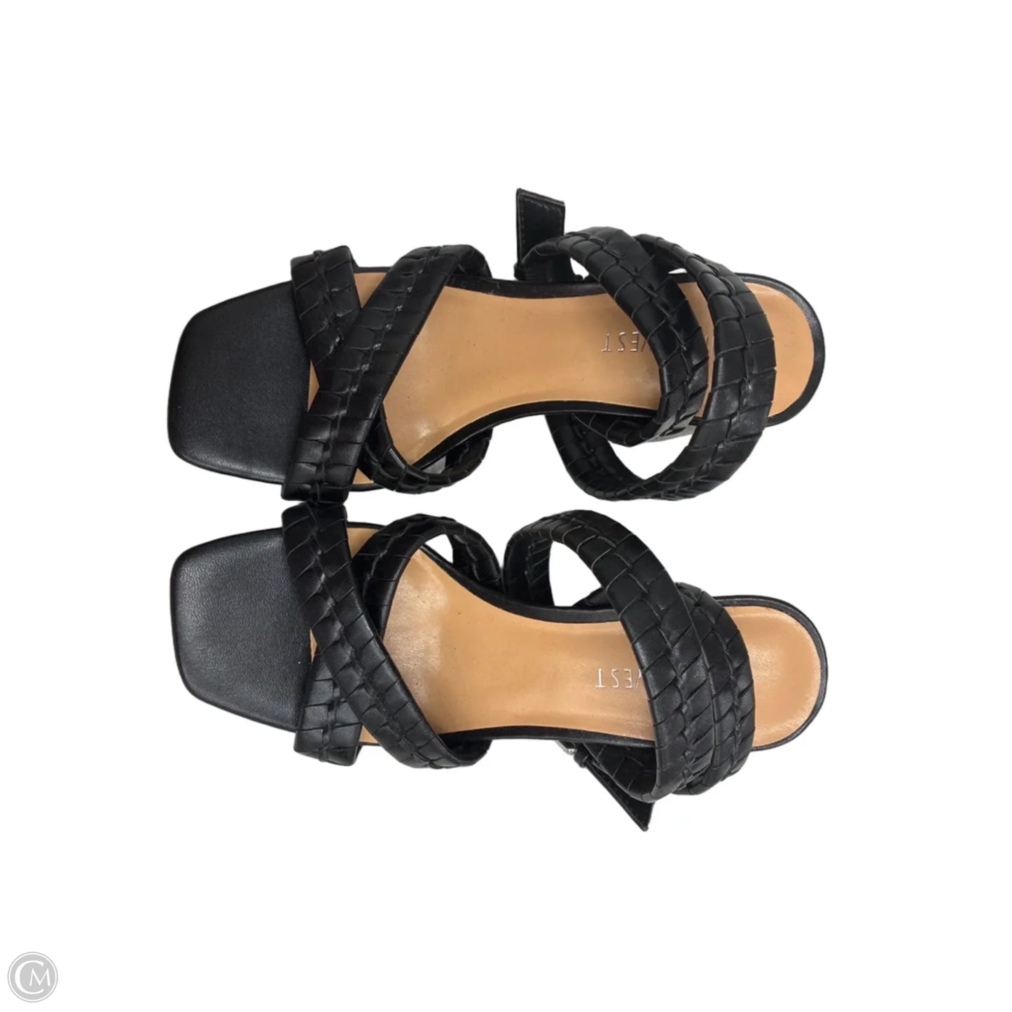 Sandals Heels Block By Nine West In Black, Size: 6