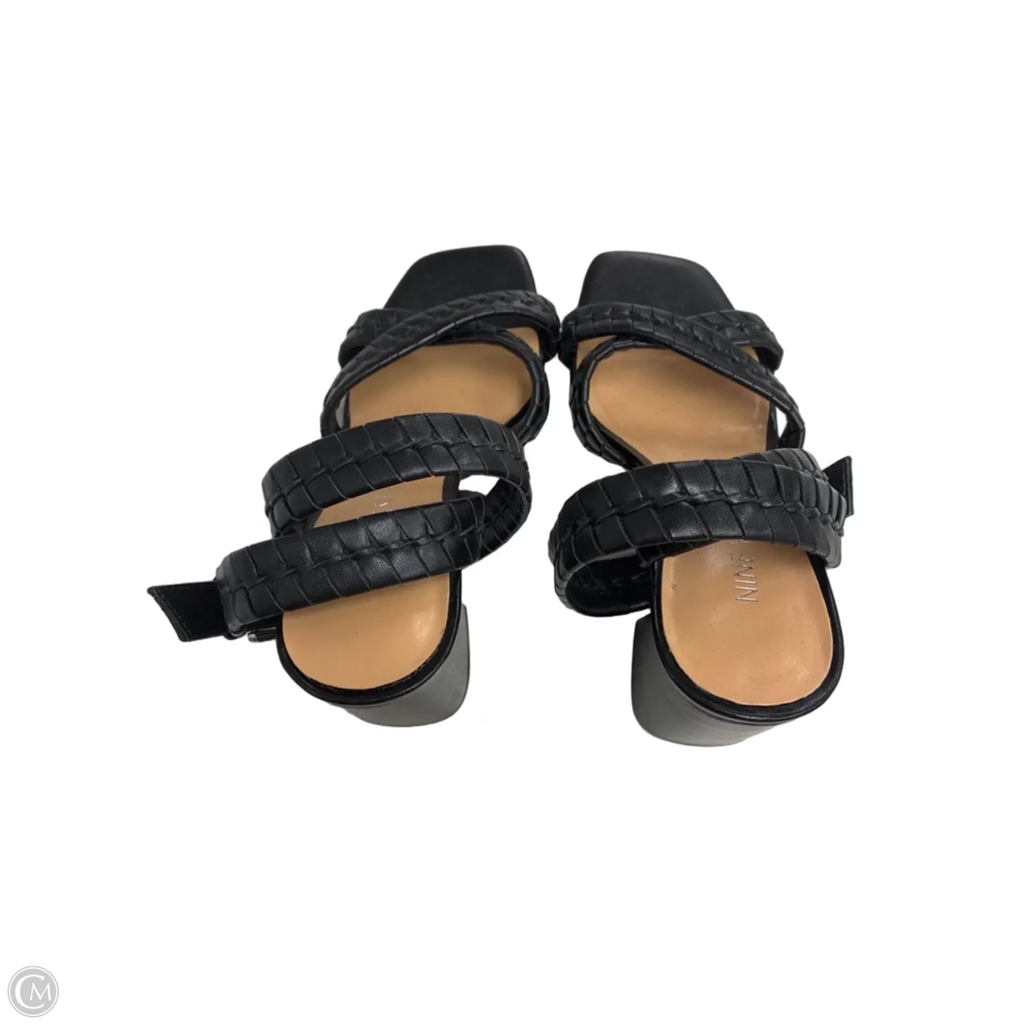 Sandals Heels Block By Nine West In Black, Size: 6