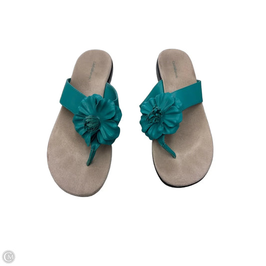 Sandals Flats By Croft And Barrow In Aqua, Size: 8.5