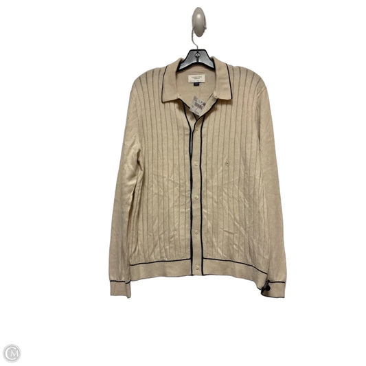 Top Long Sleeve By American Eagle In Cream & Grey, Size: S