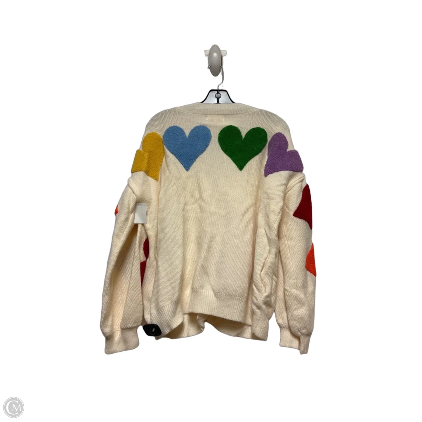 Sweater Cardigan By Clothes Mentor In Rainbow Print, Size: M