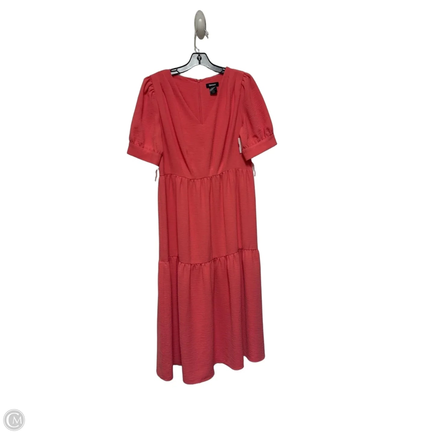 Dress Casual Midi By Dkny In Coral, Size: L