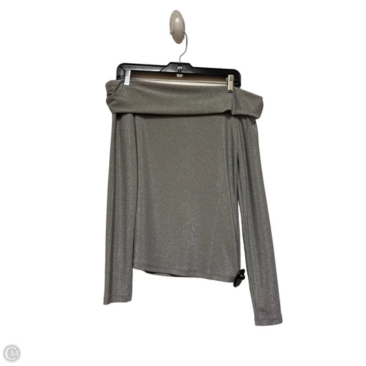 Top Long Sleeve By Banana Republic In Silver, Size: M