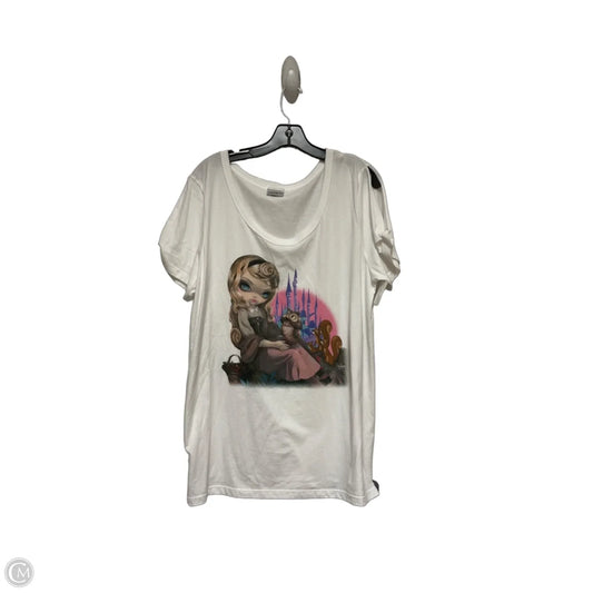 Top Short Sleeve Basic By Disney In White, Size: Xl