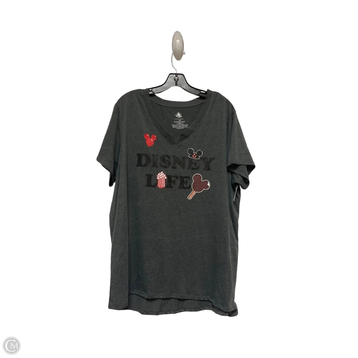 Top Short Sleeve Basic By Disney Store In Grey, Size: 2x