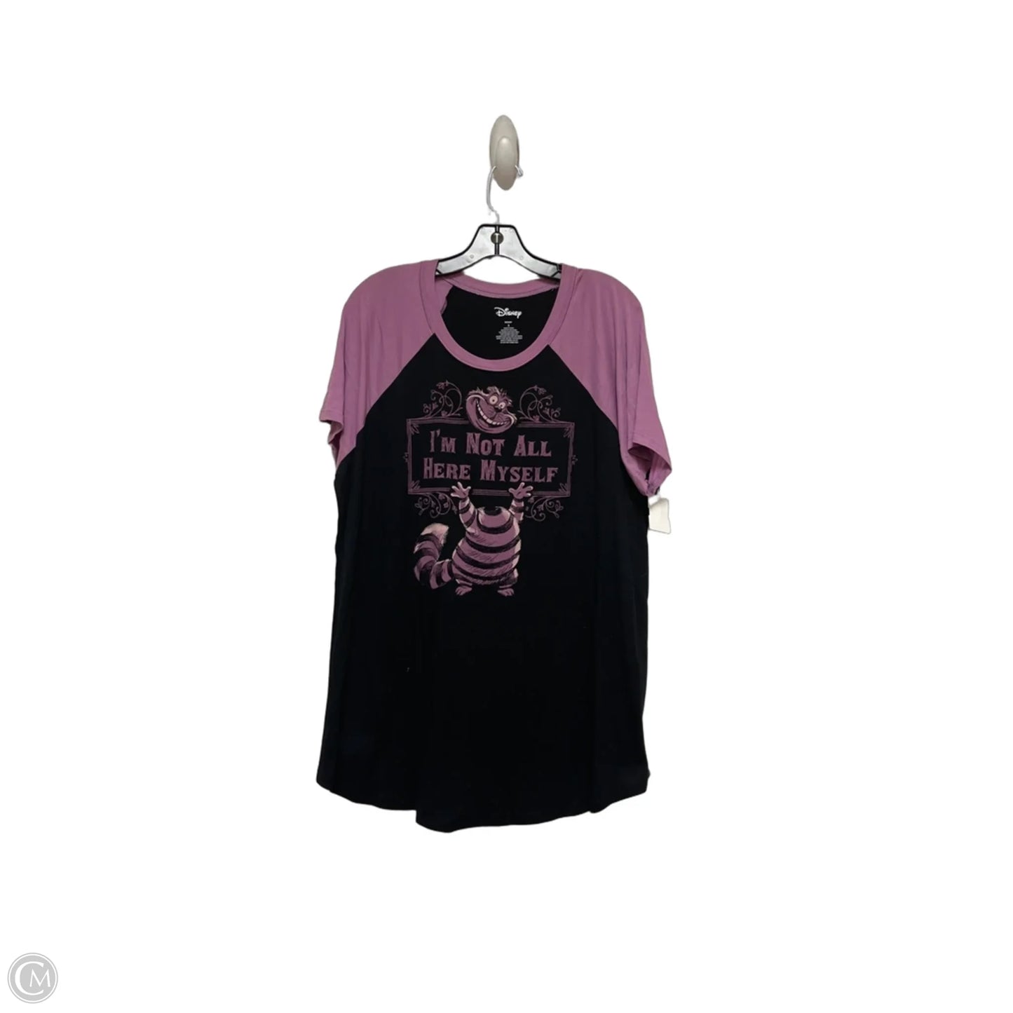 Top Short Sleeve Basic By Disney In Black & Purple, Size: 2x