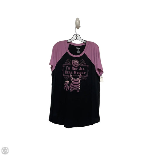 Top Short Sleeve Basic By Disney In Black & Purple, Size: 2x