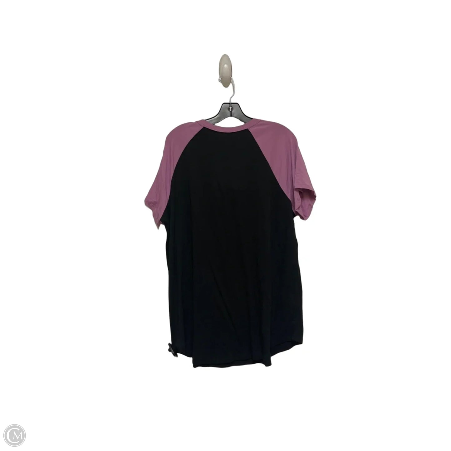 Top Short Sleeve Basic By Disney In Black & Purple, Size: 2x