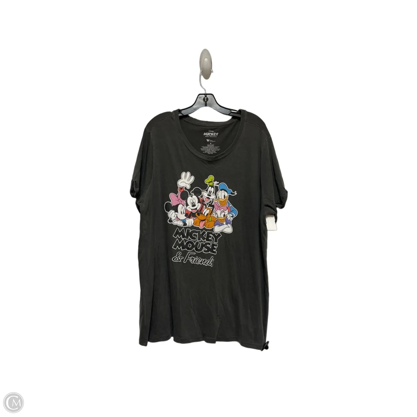 Top Short Sleeve Basic By Disney In Grey, Size: 2x