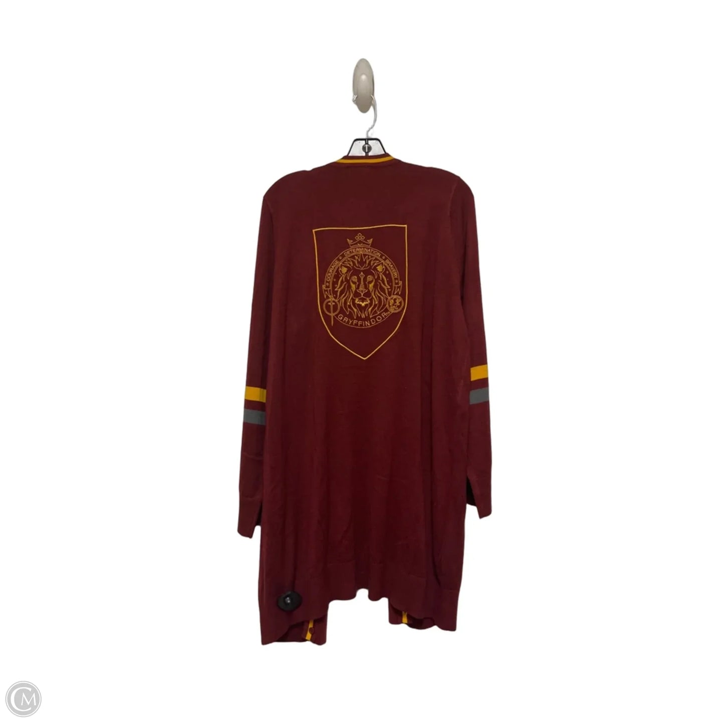 Cardigan By Clothes Mentor In Red & Yellow, Size: 2x