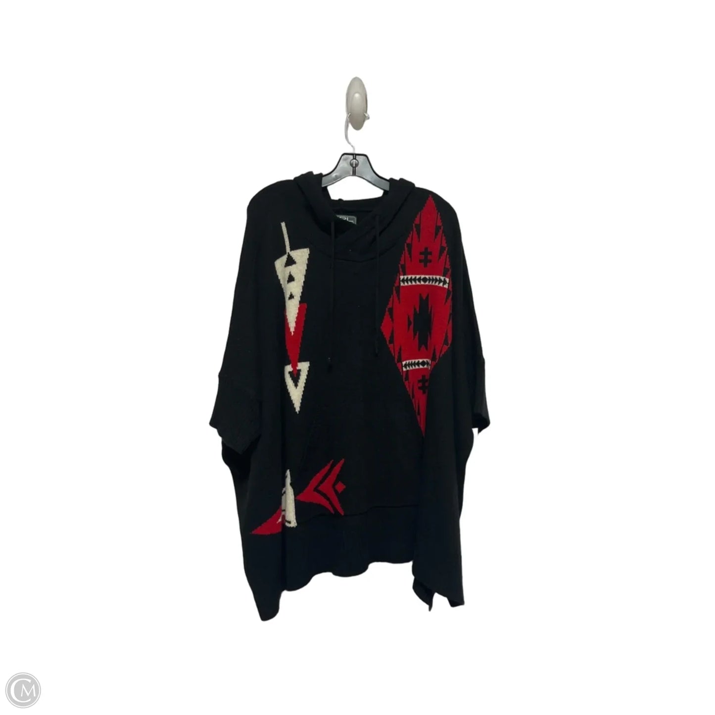 Sweater Short Sleeve By Lauren By Ralph Lauren In Black & Red, Size: 3x