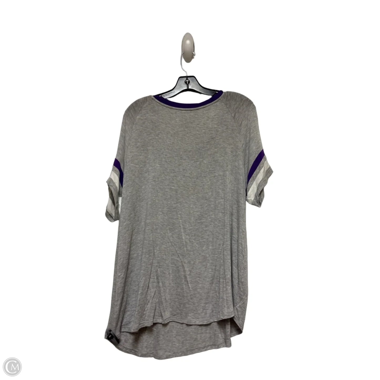 Top Short Sleeve Basic By Disney Store In Grey & Purple, Size: 2x