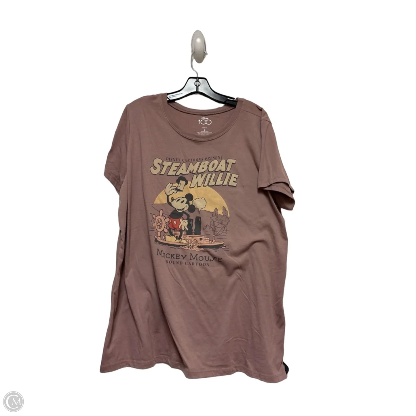 Top Short Sleeve Basic By Disney In Brown, Size: 2x