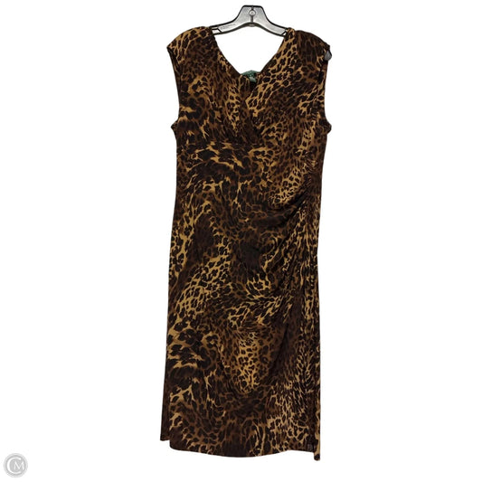Dress Casual Midi By Lauren By Ralph Lauren In Leopard Print, Size: Xl