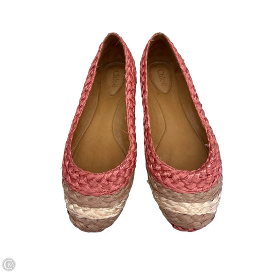 Shoes Luxury Designer By Chloe In Pink & Tan, Size: 9