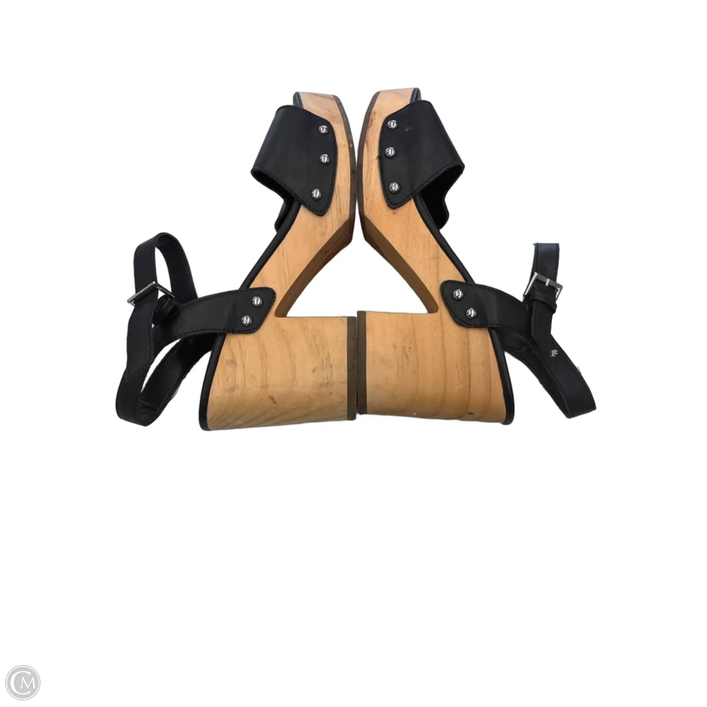 Sandals Heels Block By Steve Madden In Black, Size: 8.5