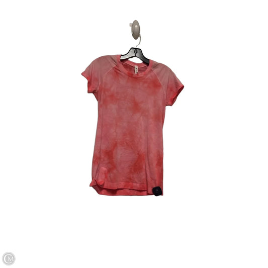 Athletic Top Short Sleeve By Lululemon In Pink, Size: 8