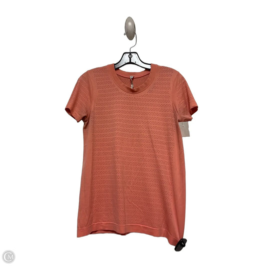 Athletic Top Short Sleeve By Lululemon In Orange, Size: 6