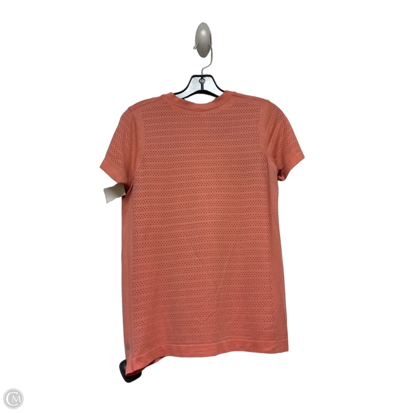 Athletic Top Short Sleeve By Lululemon In Orange, Size: 6
