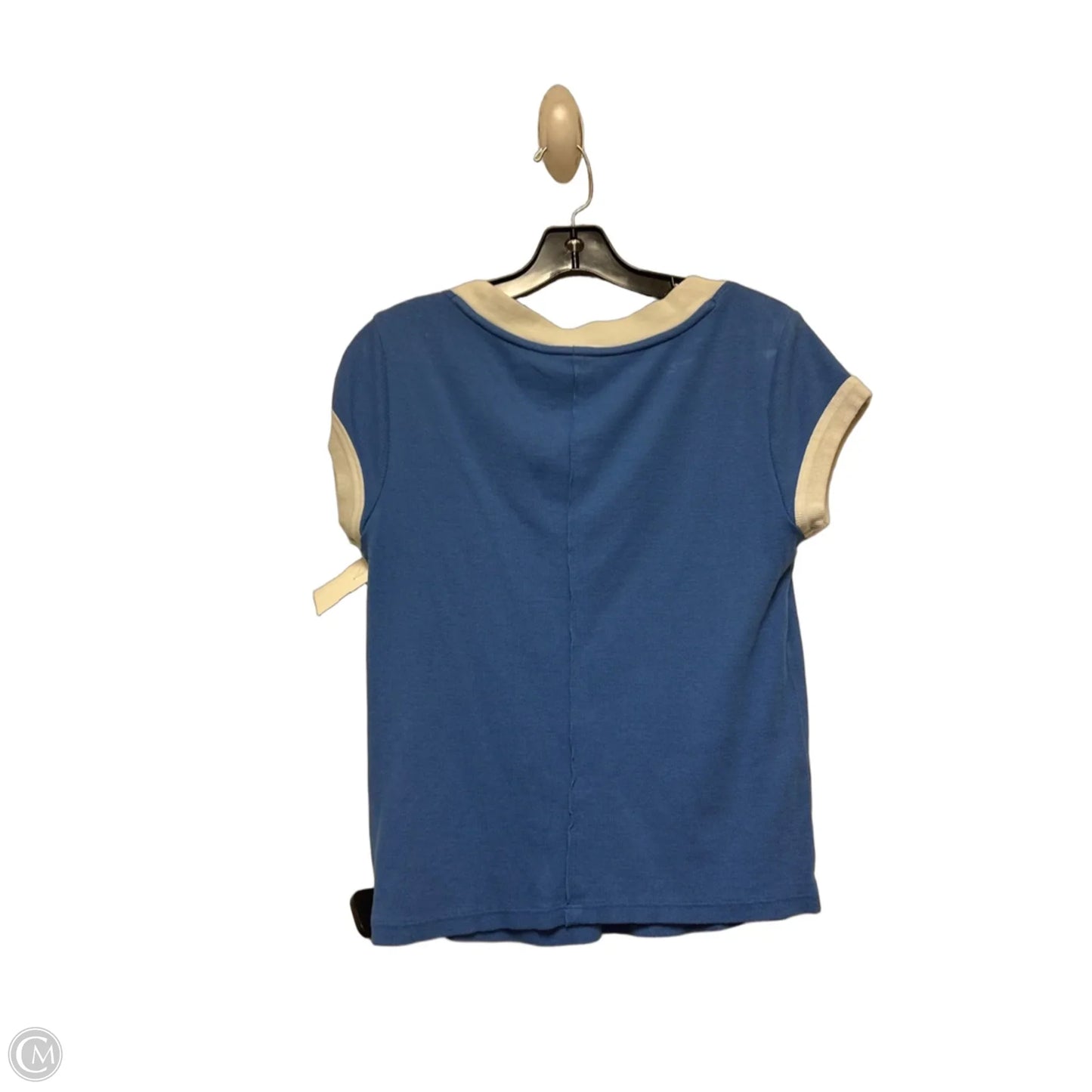 Top Short Sleeve Basic By Pilcro In Blue & White, Size: M