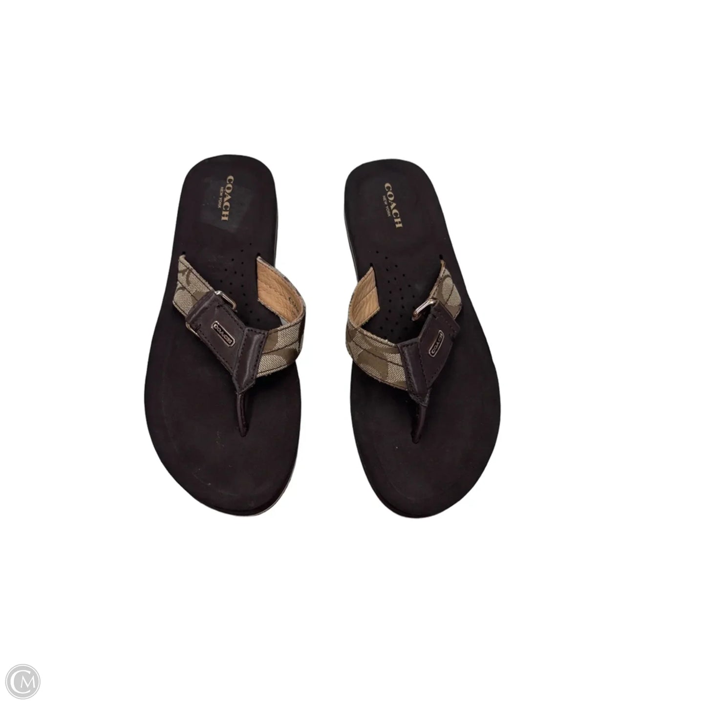 Sandals Designer By Coach In Brown & Tan, Size: 8