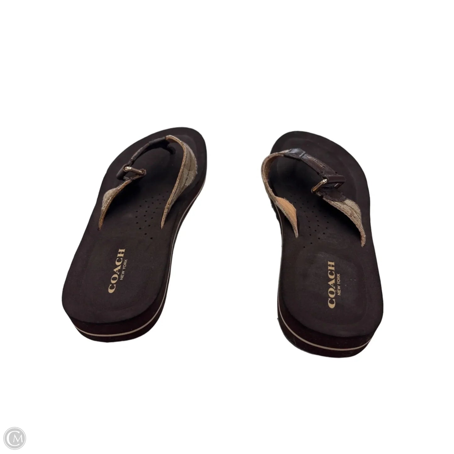 Sandals Designer By Coach In Brown & Tan, Size: 8