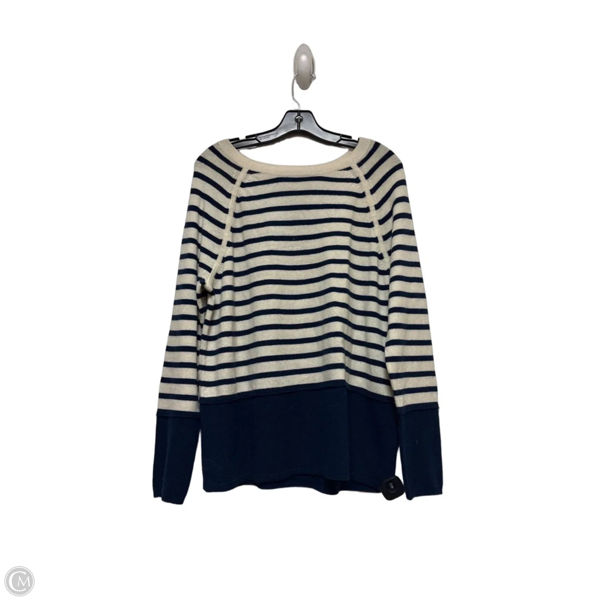 Top Long Sleeve By Vince In Striped Pattern, Size: M