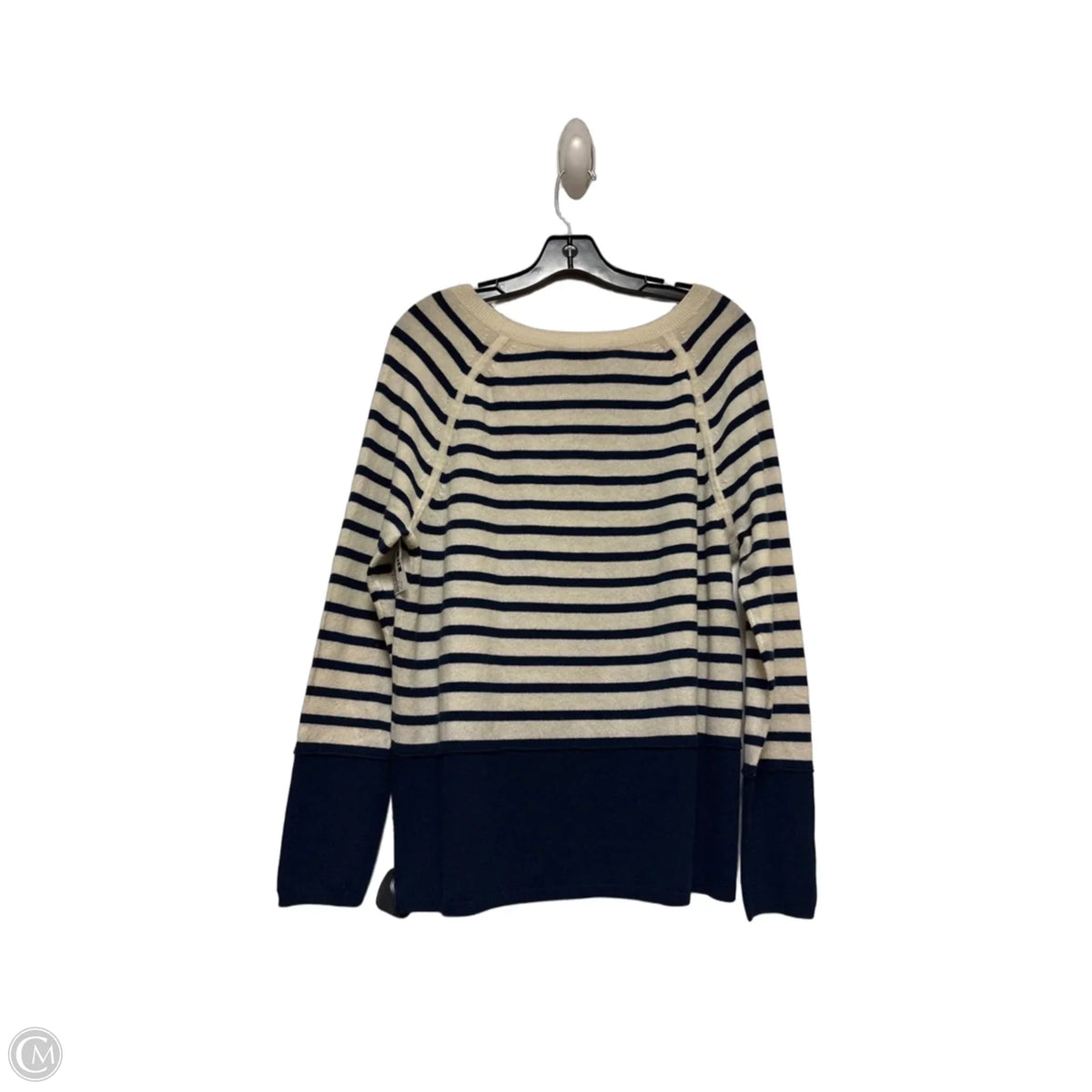Top Long Sleeve By Vince In Striped Pattern, Size: M