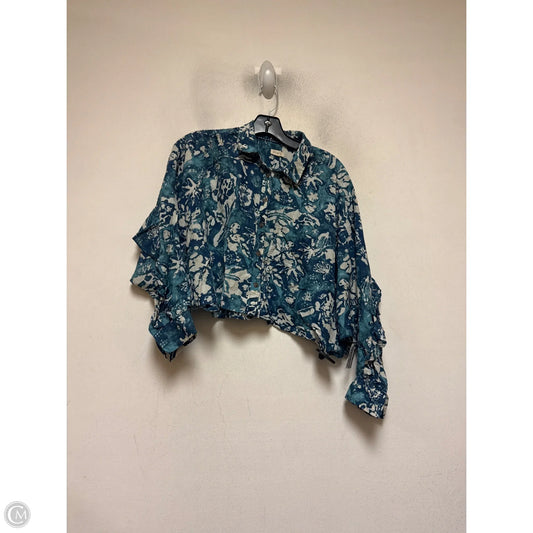 Top Long Sleeve By Pilcro In Blue, Size: Xs