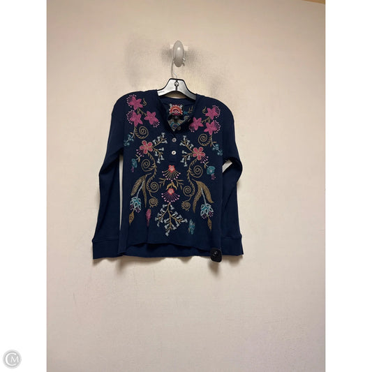 Top Long Sleeve Designer By Johnny Was In Navy, Size: Xsp