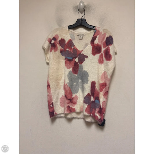 Top Short Sleeve By Rachel Zoe In Cream & Pink, Size: S