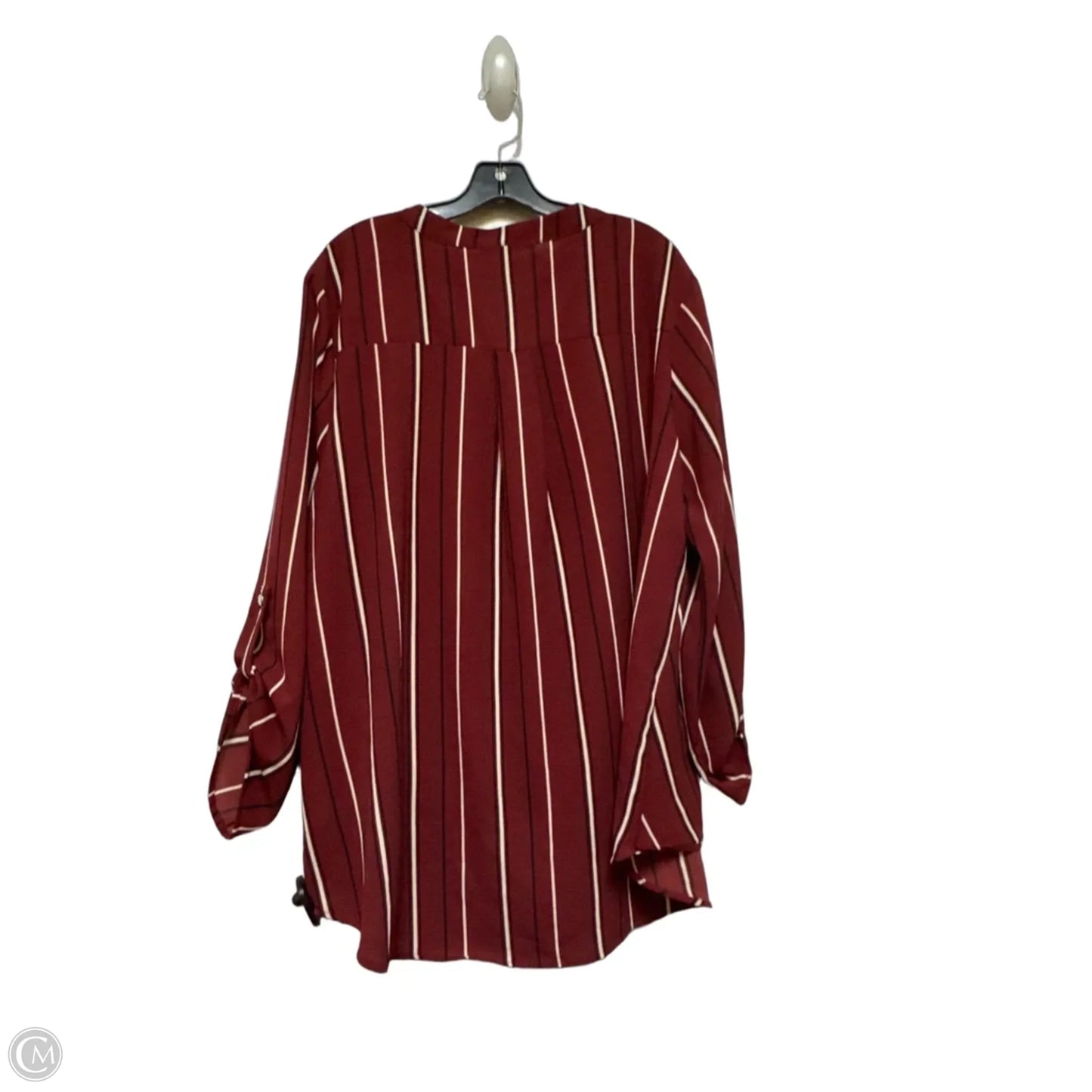 Top Long Sleeve By Always Indigo In Striped Pattern, Size: 3x